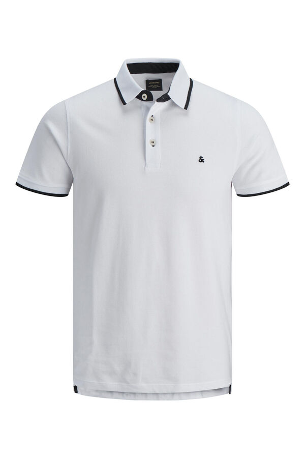Jack & Jones Plain short sleeve polo shirt white