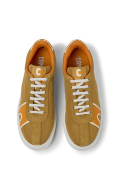 Springfield Women's beige and orange nubuck leather trainers brown