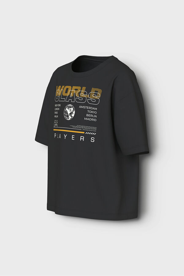 Name it Children's print t-shirt Crna