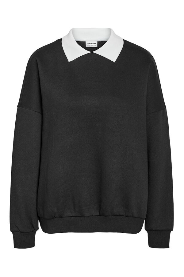 Noisy May Sudadera cuello camisa negro