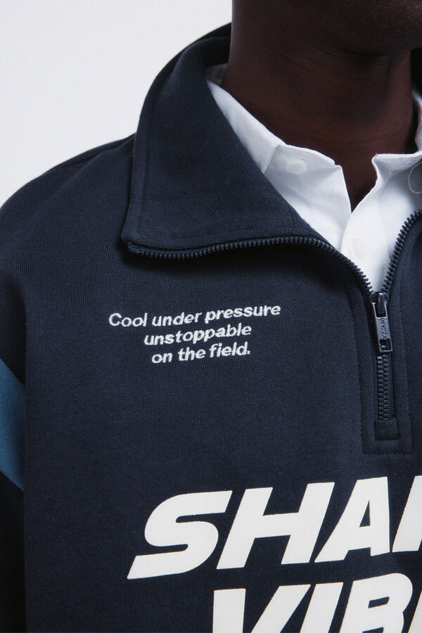 Springfield Print cut sweatshirt blue