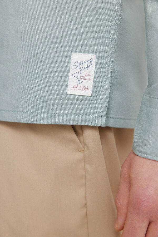 Springfield lightweight oxford polo shirt green