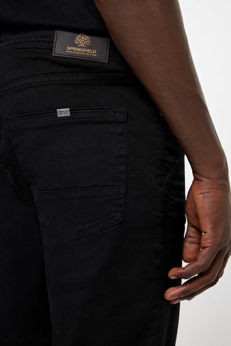 Springfield Skinny fit washed coloured 5-pocket trousers black