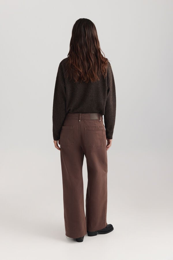 Springfield High-waisted sailor jeans brown