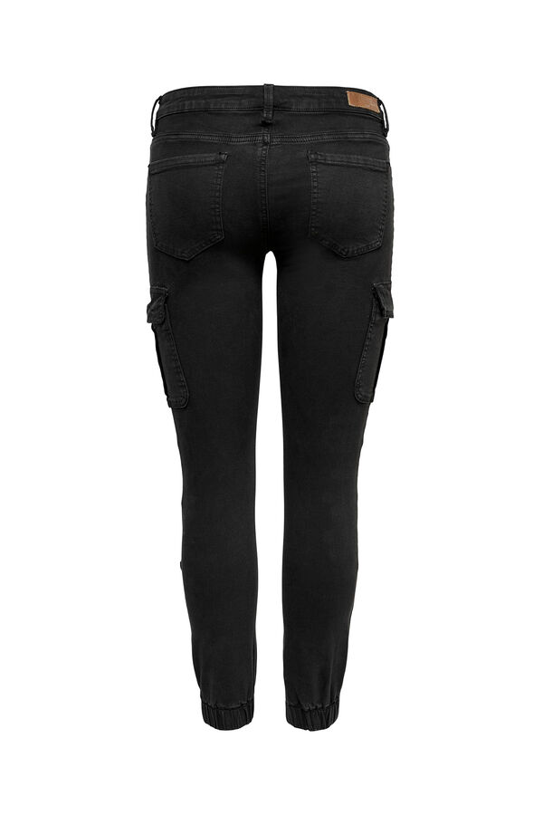 Springfield Jeans skinny estilo cargo con bolsillos laterales negro