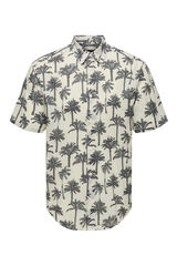 Springfield Palm tree shirt with short sleeves white