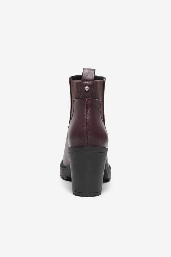 Only Vegan leather heeled chelsea ankle boot brown