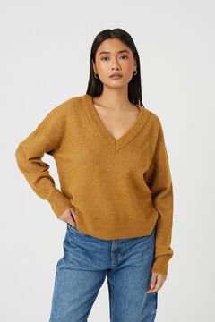 Brave Soul Camisola de malha gola em bico estampado