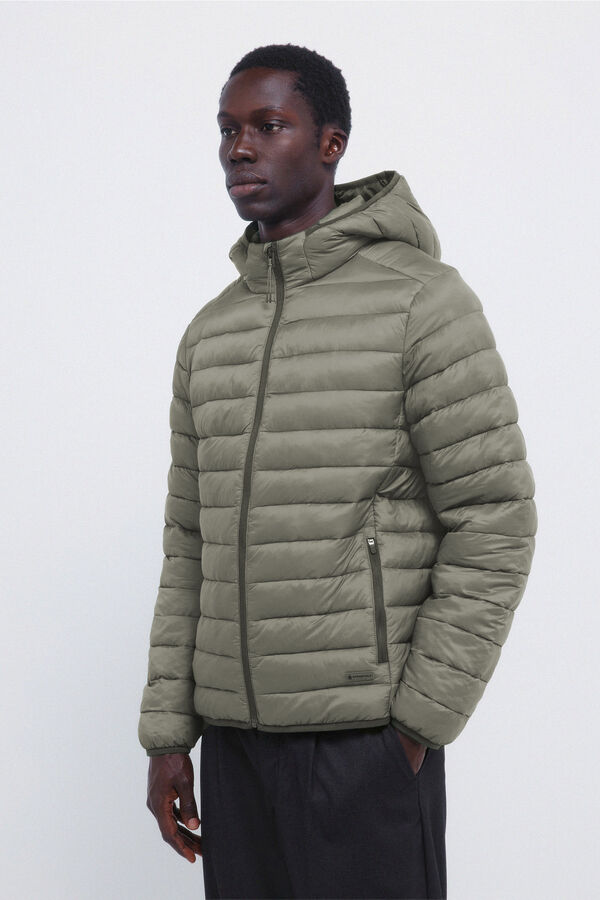 Springfield Hooded puffer jacket green