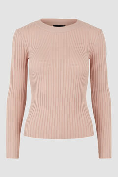 Springfield Round neck jersey-knit jumper rózsaszín