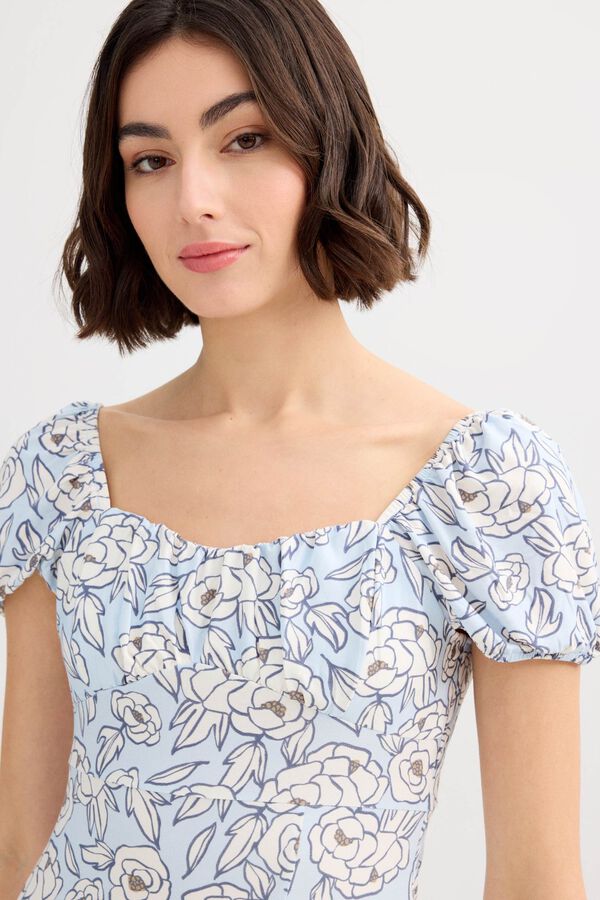 Inside Midi dress with slit blue