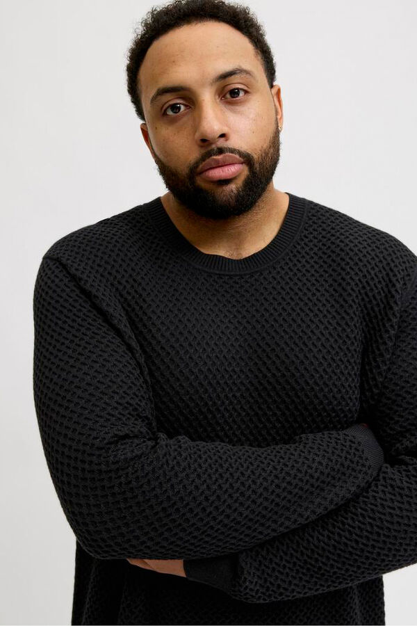 Jack & Jones PLUS Jersey b&aacute;sico de punto liso negro