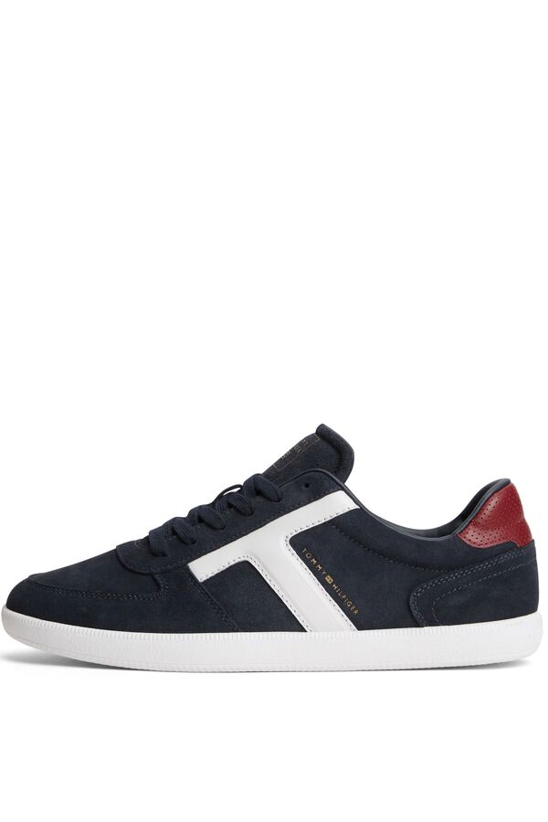 Tommy Jeans Leather panelled casual sneaker blue