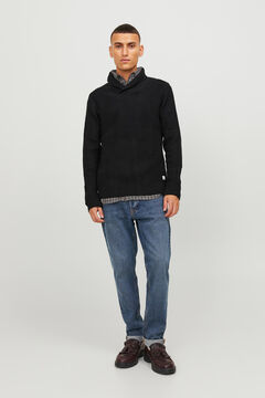 Springfield Shawl collar jersey-knit jumper black