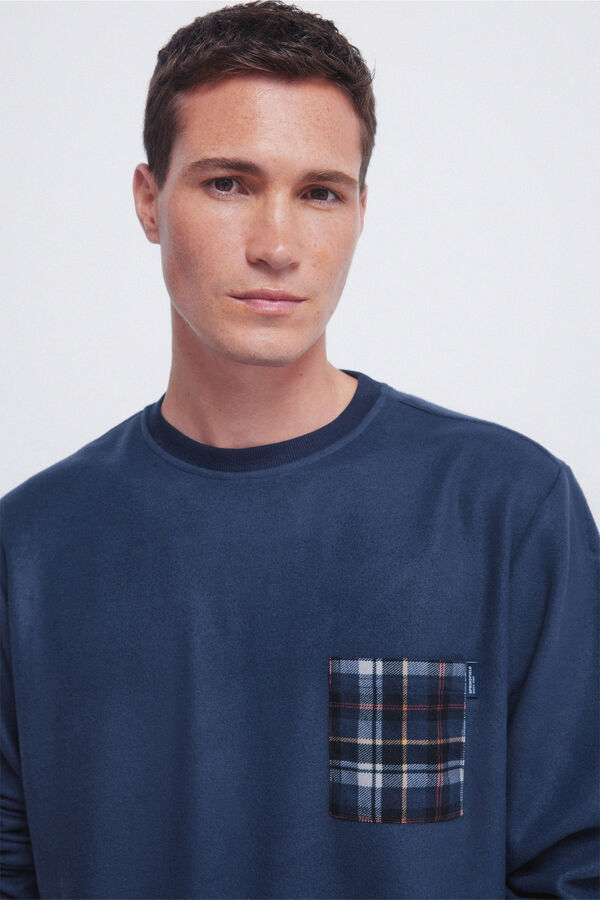 Springfield Warm fabric long pyjamas set blue