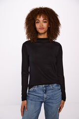 Springfield Camiseta cuello perkins tacto suave negro