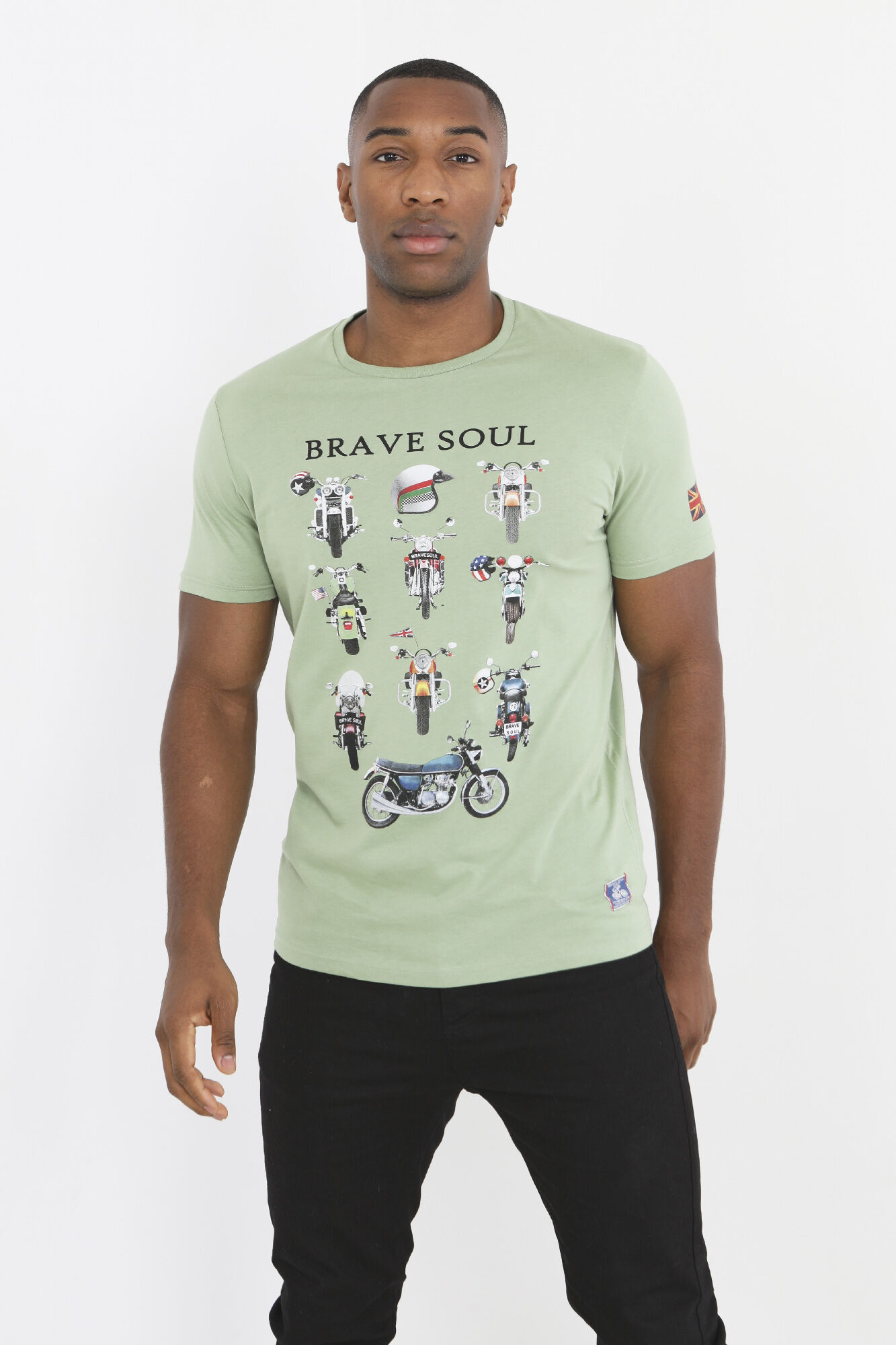Brave Soul T-shirt de motos com manga curta
