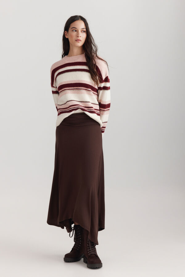 Springfield Multicoloured striped knit jumper white