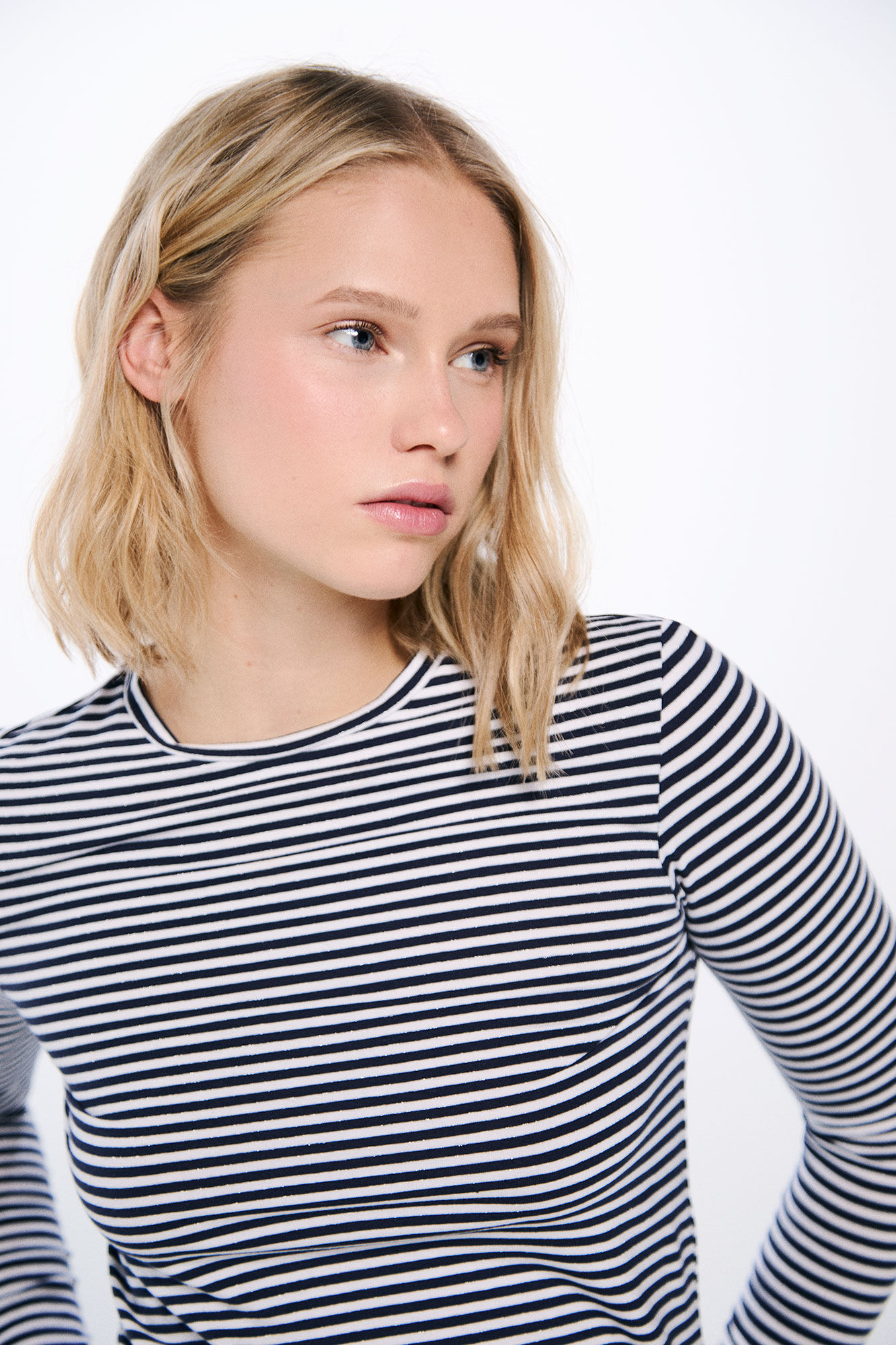 Springfield Strukirana prugasta majica sa lureksom