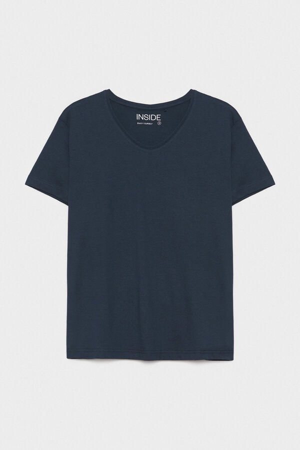 Springfield Essential V-neck T-shirt blue