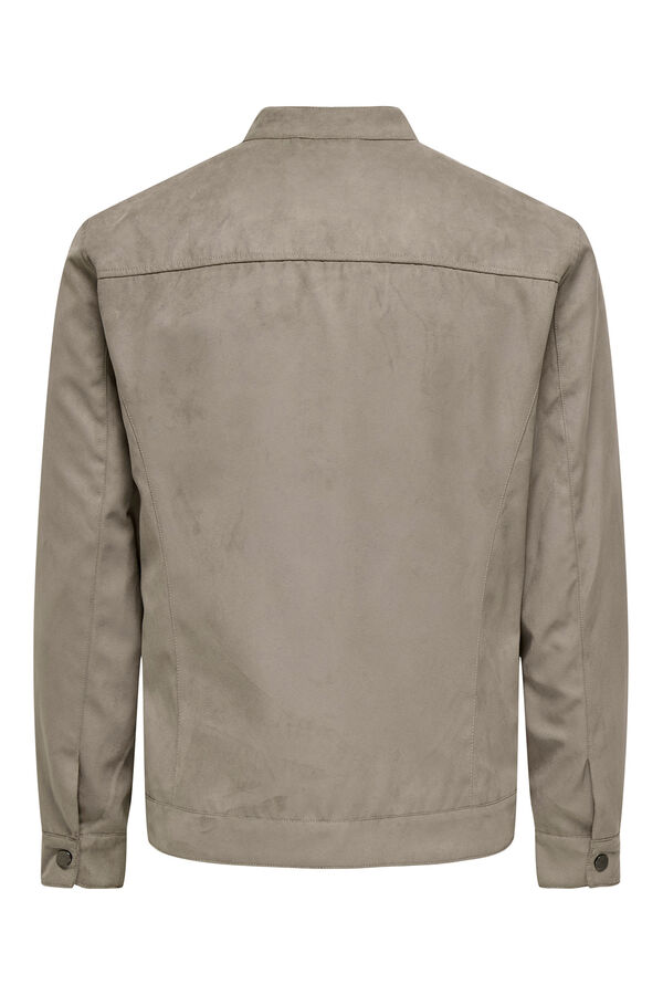 Only & Sons Biker faux suede jacket gris