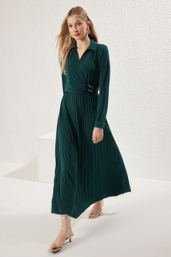 Trendyol Vestido plisado verde