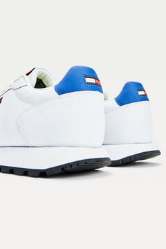 Springfield Leather retro running trainer with Tommy Jeans flag blanc