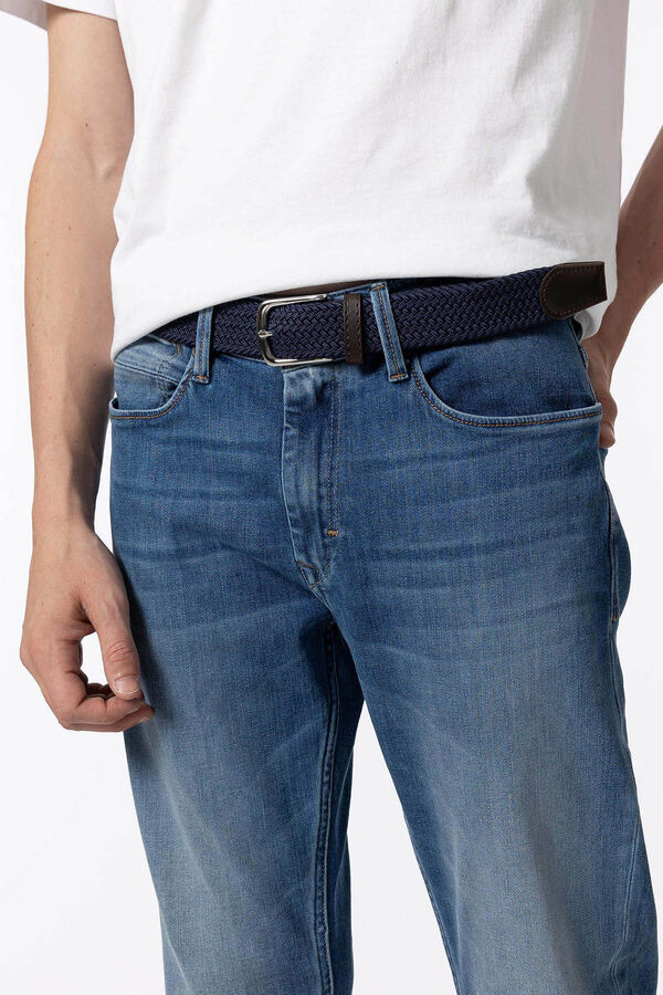 Springfield Leo Comfort Fit Jeans with Belt blue