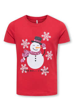 Only Girls T-shirt de Natal de manga curta para manga