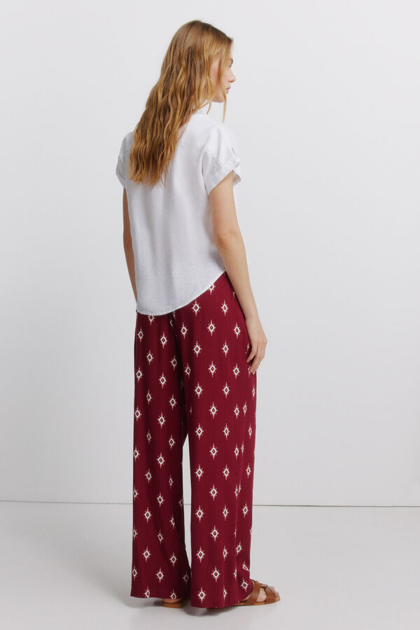 Springfield Printed rustic drawstring trousers printed