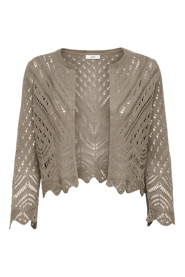 JDY Crochet short cardigan nude
