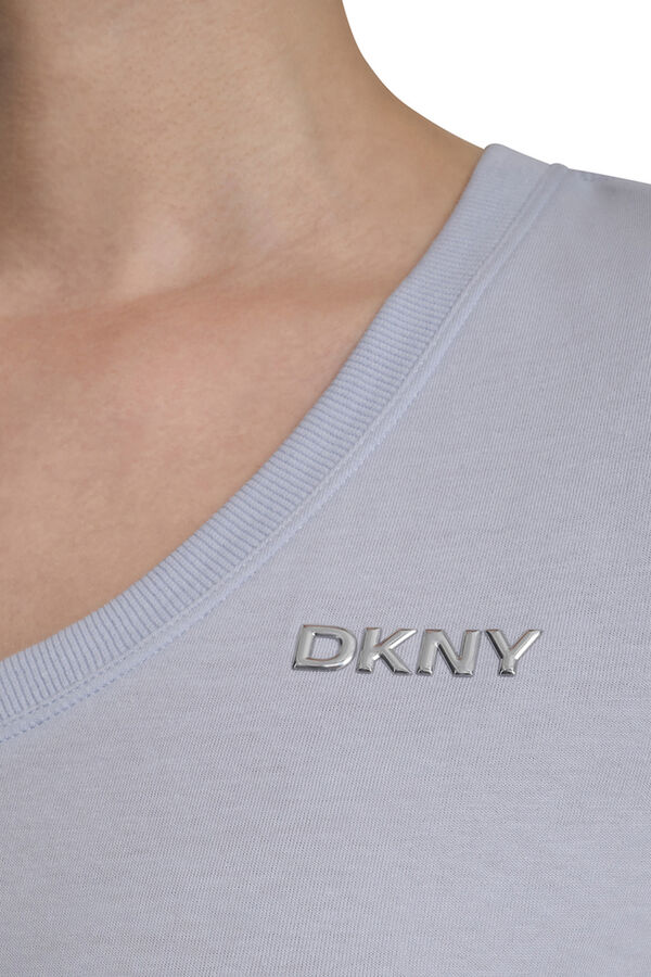 DKNY V-neck short sleeve T-shirt blue