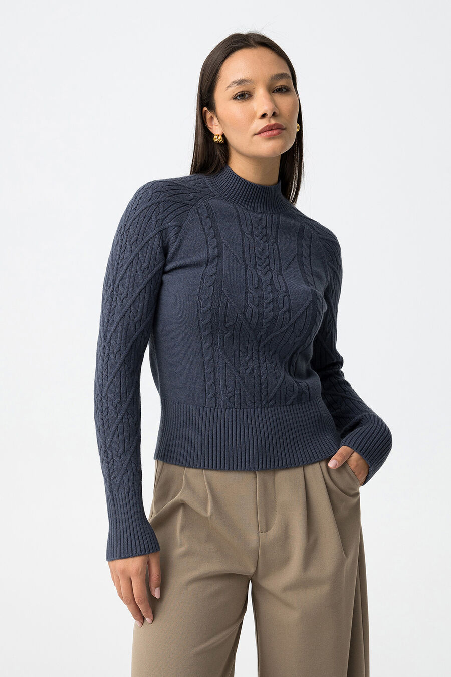 Jersey de punto trenzado