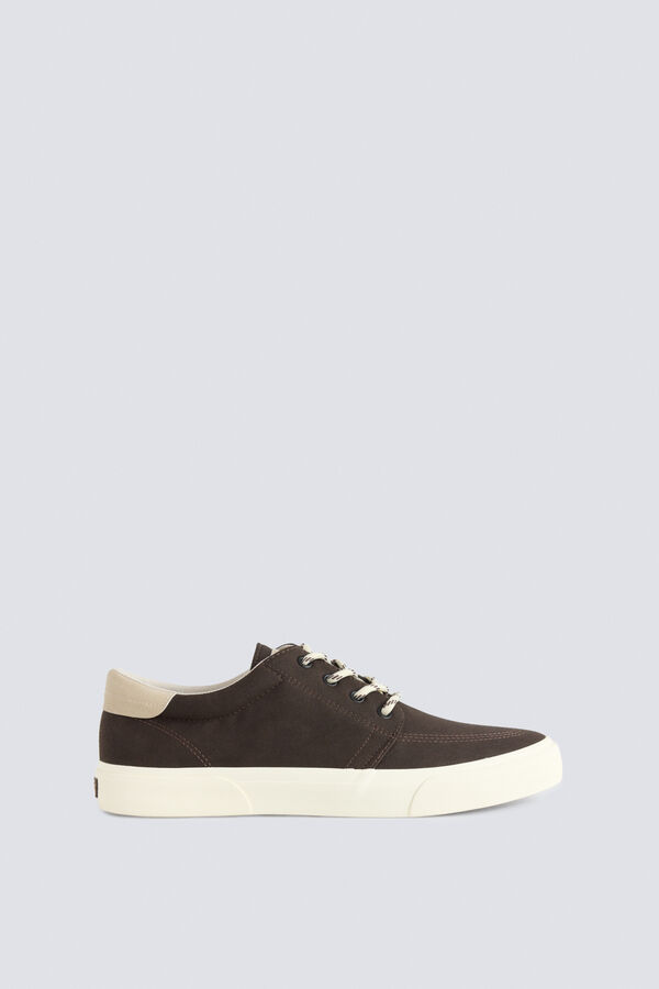 Springfield Soft faux leather iconic sneaker nude