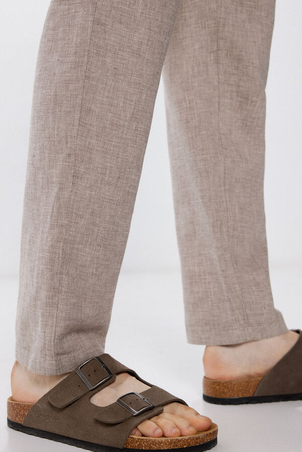 Springfield Textured linen trousers 36