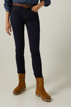 Springfield Sustainable Wash Slim Recycled Cotton Jeans. royal blue