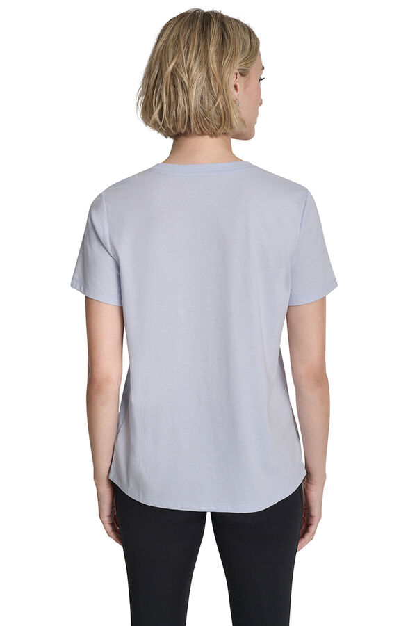DKNY V-neck short sleeve T-shirt blue