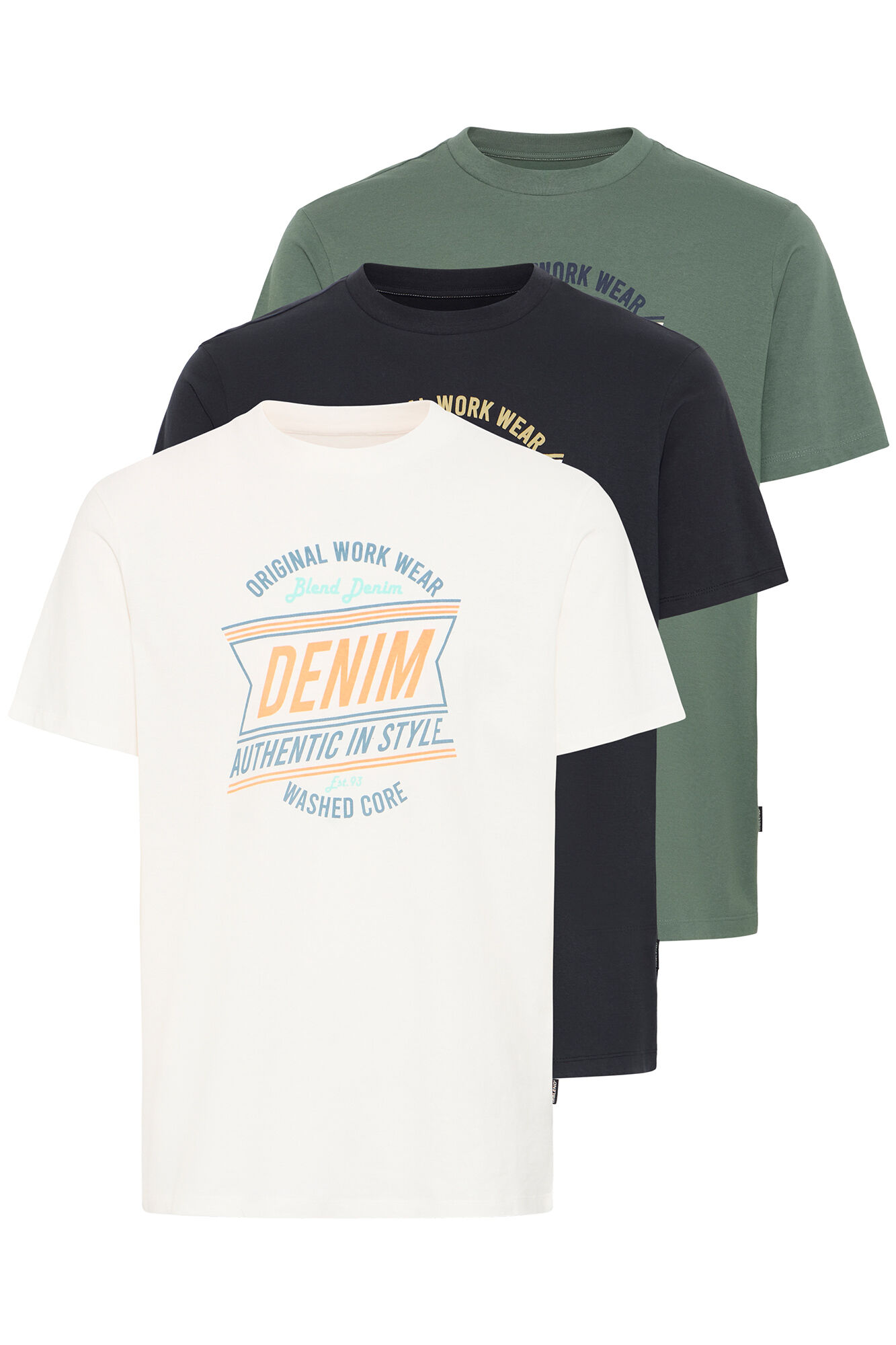 Blend Pacote com 3 camisetas de algod&atilde;o 