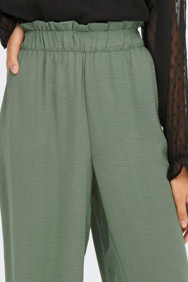 JDY Weite Hose mit Gummizug Gr&uuml;n