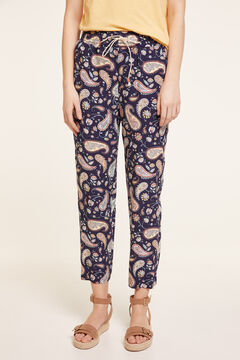 Springfield Floaty printed trousers blue