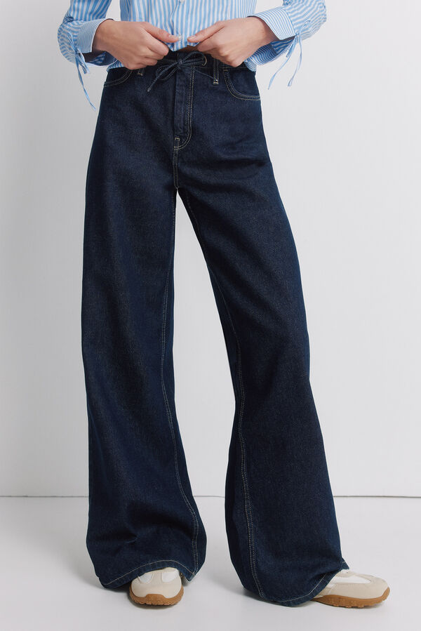 Springfield Wide jogger trousers blue