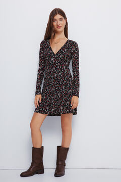 Springfield Vestido curto floral preto