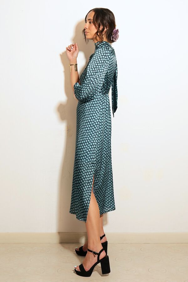 Cul Sac Puffed sleeve midi dress blue