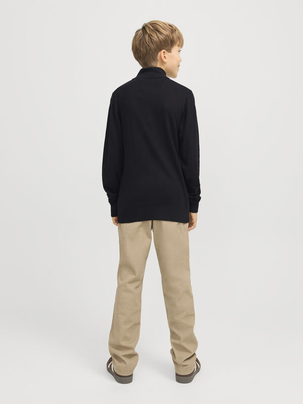 Jack & Jones Junior Sweater with zip fastening neck Crna