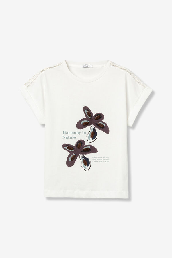 Tiffosi Front print T-shirt beige
