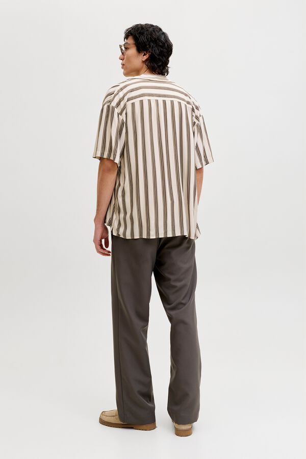 Jack & Jones Striped viscose relaxed shirt grey