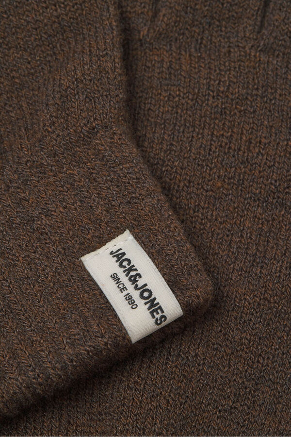 Jack & Jones Set de gorro y guantes marr&oacute;n