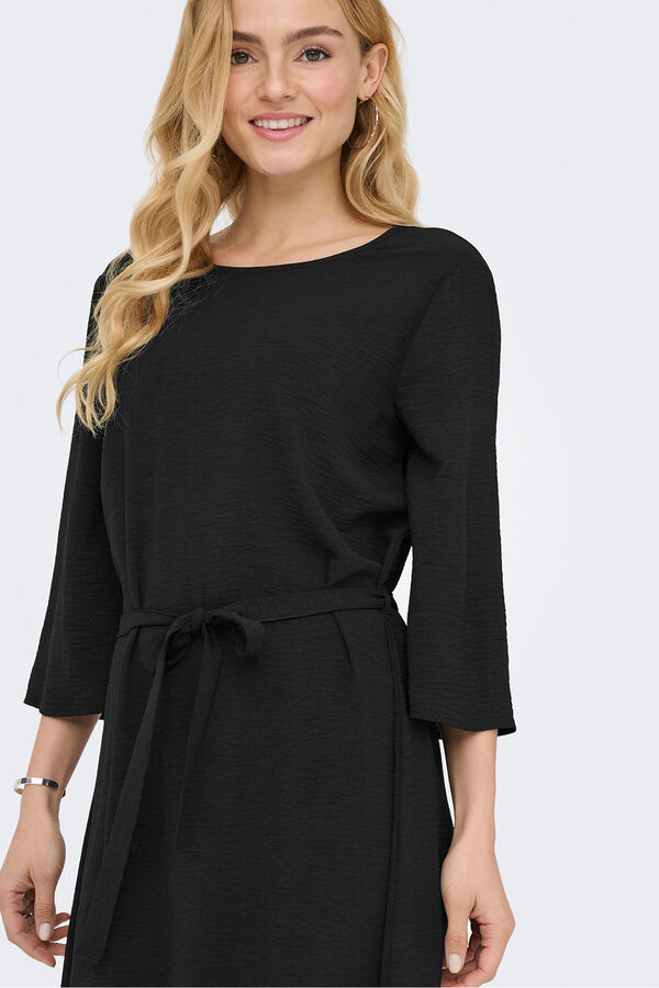JDY Vestido midi manga 3/4 negro