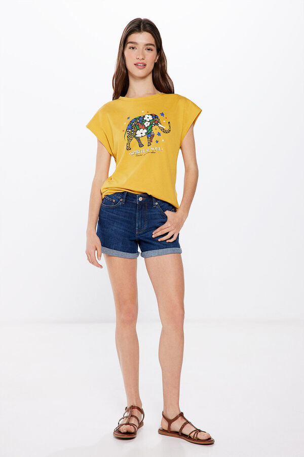 Springfield Majica s tropskim grafičkim printom Zlatna