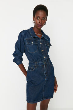 Trendyol Vestido corto vaquero estilo camisa